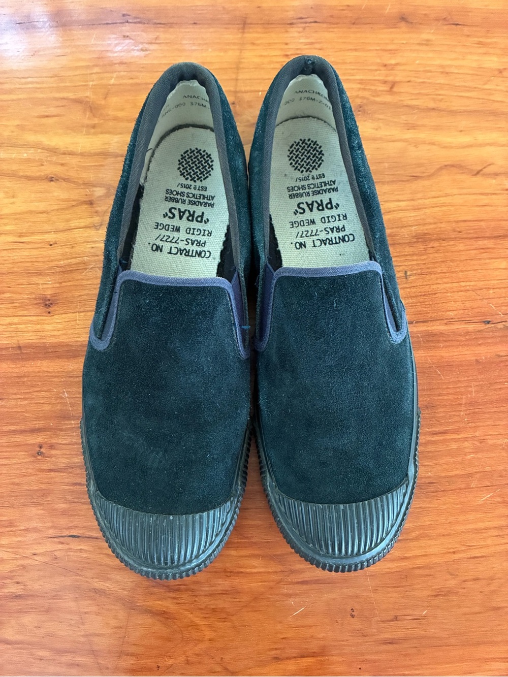 Anachronorm “Pras” Vulcanized Rubber Wedge Suede Made in Japan Slip-On Shoes